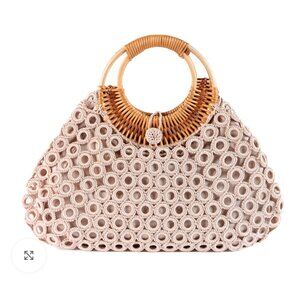 Enrico Versari Italian Handcrafted Crochet & Rattan Purse / Bag – Packs Flat!
